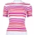 French Connection Stripe Turtle Rib Knit White/cam/wild Rosa
