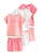 Next wit gebloemd – Babyset met korte mouwen top en short 6 -delige set