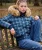 Everest Check Hettegenser Bomber Jas Slanke Pasvorm Blauw