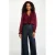 Morgan semi-transparante blouse met ruches – donkerrood