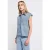 Street One Dames Blouse van denim met gebleekte look in Blauw