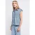 Street One Dames Blouse van denim met gebleekte look in Blauw