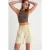 Hoge Taille Katoenen Touwsluiting Mini Shorts
