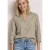 Street One Dames Blouse met gespleten hals van linnenmix in Beige