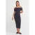Schoudervrije Bodycon Midi Jurk