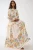 Geprinte V-hals Maxi-jurk met Knopdetail