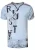 T-shirt met V-hals, suède details en een patroon van klinknagels