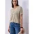Street One Dames Vest met korte mouwen, V-hals en structuur in Beige