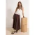 TRENDYOLMİLLA Dames Bruin Effen Maxi Skater Rokken