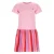 B.Nosy gestreepte midi jurk met backprint roze