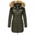 Marikoo damesjas Rose met gewatteerd design & afneembare imitatiebontkraag