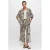 s.Oliver BLACK LABEL wide leg broek met zebraprint en linnen – bruin