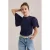 WE Fashion T-shirt donkerblauw broderie