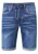 Jeansshorts “RUBEN” met contrastnaad en open knoopsluiting