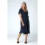 Topvintage exclusive ~ Irene Cross Over swing jurk in marineblauw