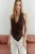 TRENDYOLMİLLA Dames Bruin Effen Mouwloos Getailleerd Blouses