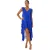 Biba Maxijurk zonder mouwen met ruches voor dames (Blauw)
