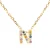 Luxenter Sterling Zilver 925 collier met Veelkleurige Zirkonia afgewerkt in 18K geel goud – Alfabet