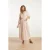 Smashed Lemon 25042 lichte maxi jurk met v-halsaztec print-nude tinten |