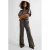 Ruby wide leg metallic broek zilver