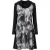 Jurk met capuchon en lange mouwen, met abstracte print.