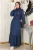 Gebonden taille Geknopt Denim Jurk Donkerblauw