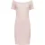 Zacht Blush Roze Off-Shoulder Nauwsluitende Jurk