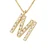 Collar ABC Diamonds 0,12 Cts LETTER “M” Yellow Gold 18k