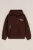 WE Fashion – Jongens hoodie met print en embroidery – Regular fit – Donkerbruin – Katoen –