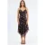 V-hals Gedrukt Bodycon Maxi Jurk met Kantdetail