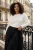 Trendyol Curve Dames Ecru Effen Lang Getailleerd Grote maten Blouses