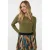 EsQualo Sweater Irregular Rib V-design Moss Green