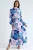 Abstracte Print Midi-jurk met Choker Kraag