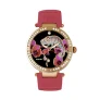 Bertha Camilla Parelmoer horloge met leren band