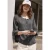 Street One Studio Dames Jeansblouse met 3/4-mouwen en ronde hals in Grijs