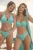 Cyell voorgevormde triangel bikinitop met lurex turquoise