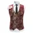 Slim-fit vest met enkele rij knopen en print, kastanjebruin