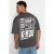 TRENDYOL MAN Heren Grijs Slogan Kort Oversized T-shirts