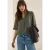 Blouse met gespleten hals en elastische zoom