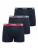 BOSS Boxershorts ‘Power’  navy / donkergrijs / rood / wit
