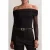 Reiss Mesh Bardot Top Black