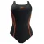 Speedo Placement Dames Zwart/Oranje Zwempak