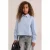 WE Fashion gestreepte blouse met strass-steentjes – lichtblauw