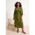 Trendyol Curve Dames Groen Effen Midi Driekwart mouw Casual A-lijn Grote maten Jurk