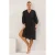 TRENDYOLMİLLA Dames Zwart Effen Midi Driekwart mouw Strandkleding Recht Strandjurken