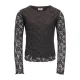 KIDS ONLY GIRL semi-transparante longsleeve – donkerbruin