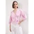 TRENDYOLMİLLA Dames Roze Gestreept Driekwart mouw Getailleerd Blouses