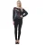 Sheer Print Top met lage rug in zwart