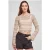 Urban Classics Ladies Cropped Crochet Knit Sweater Softseagrass