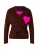 miss goodlife Trui ‘Hearts’  bruin / neonroze